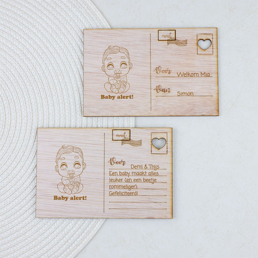 Houten kaart - Baby Alert