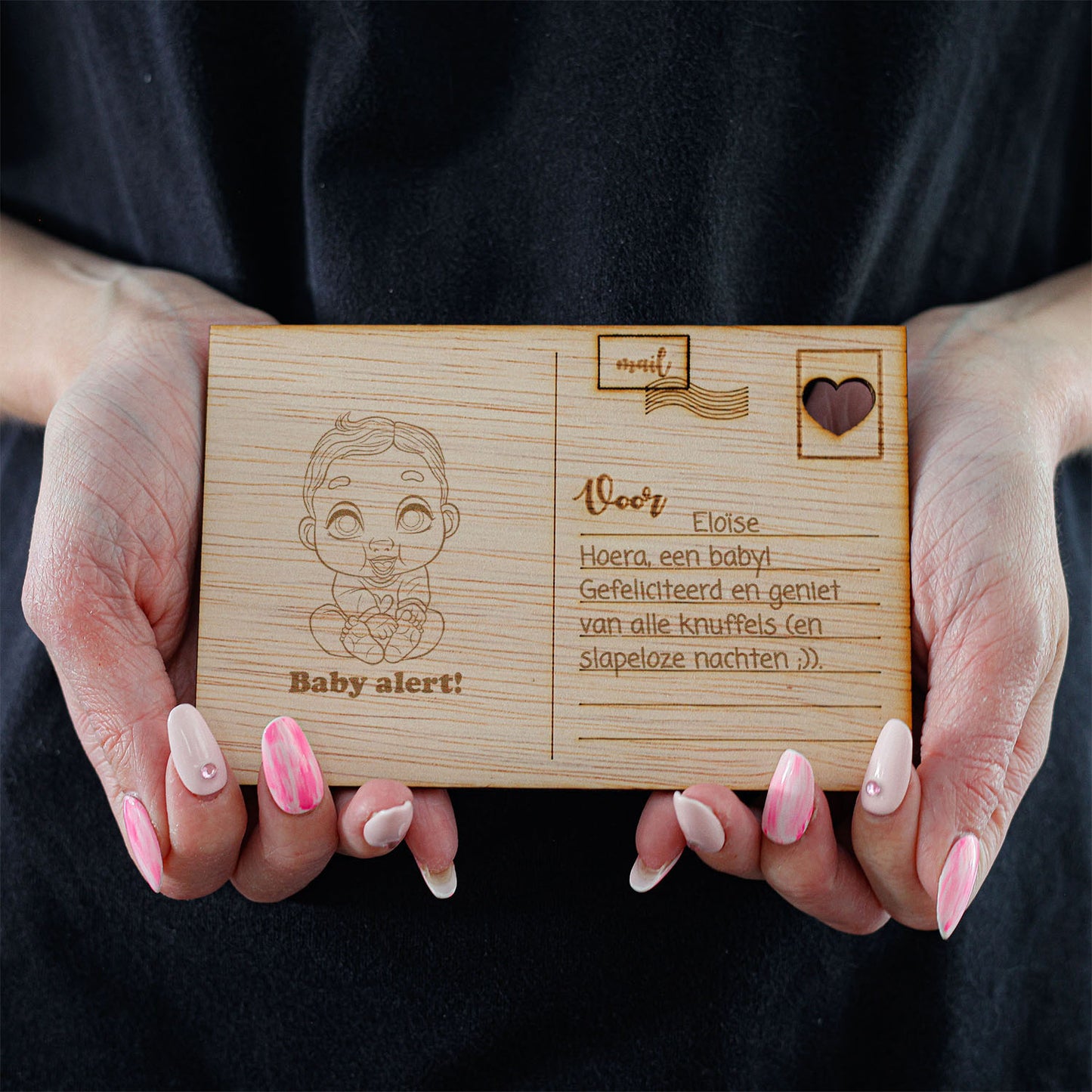 Houten kaart - Baby Alert