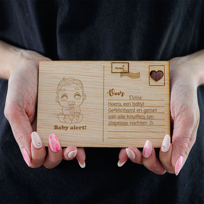 Houten kaart - Baby Alert