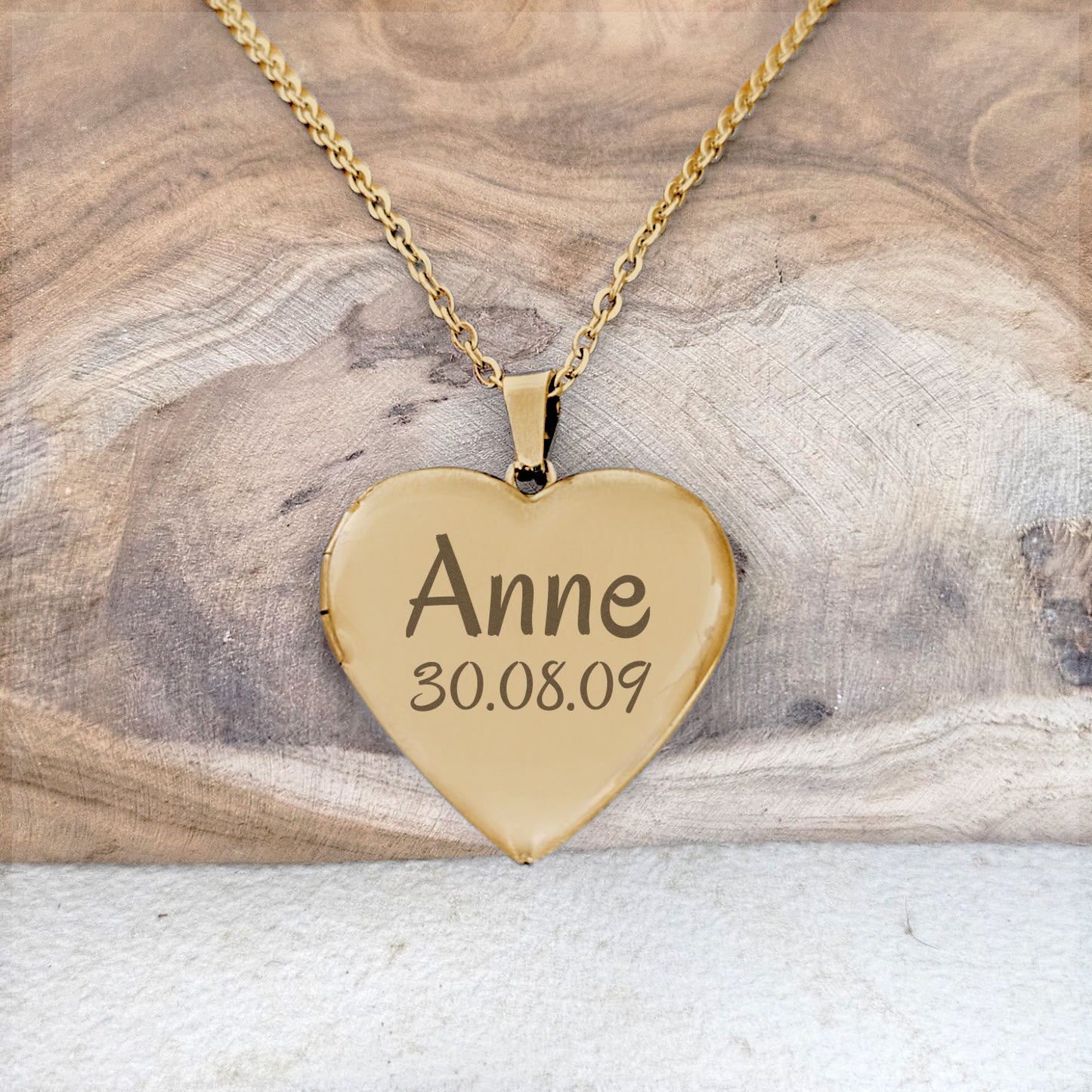 Medaillon Ketting Céleste - Naam + Datum