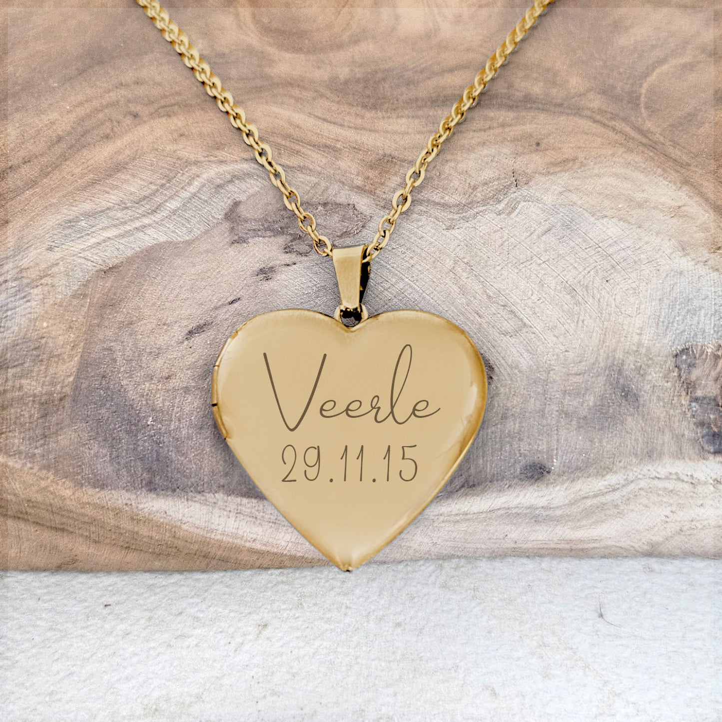 Medaillon Ketting Céleste - Naam + Datum