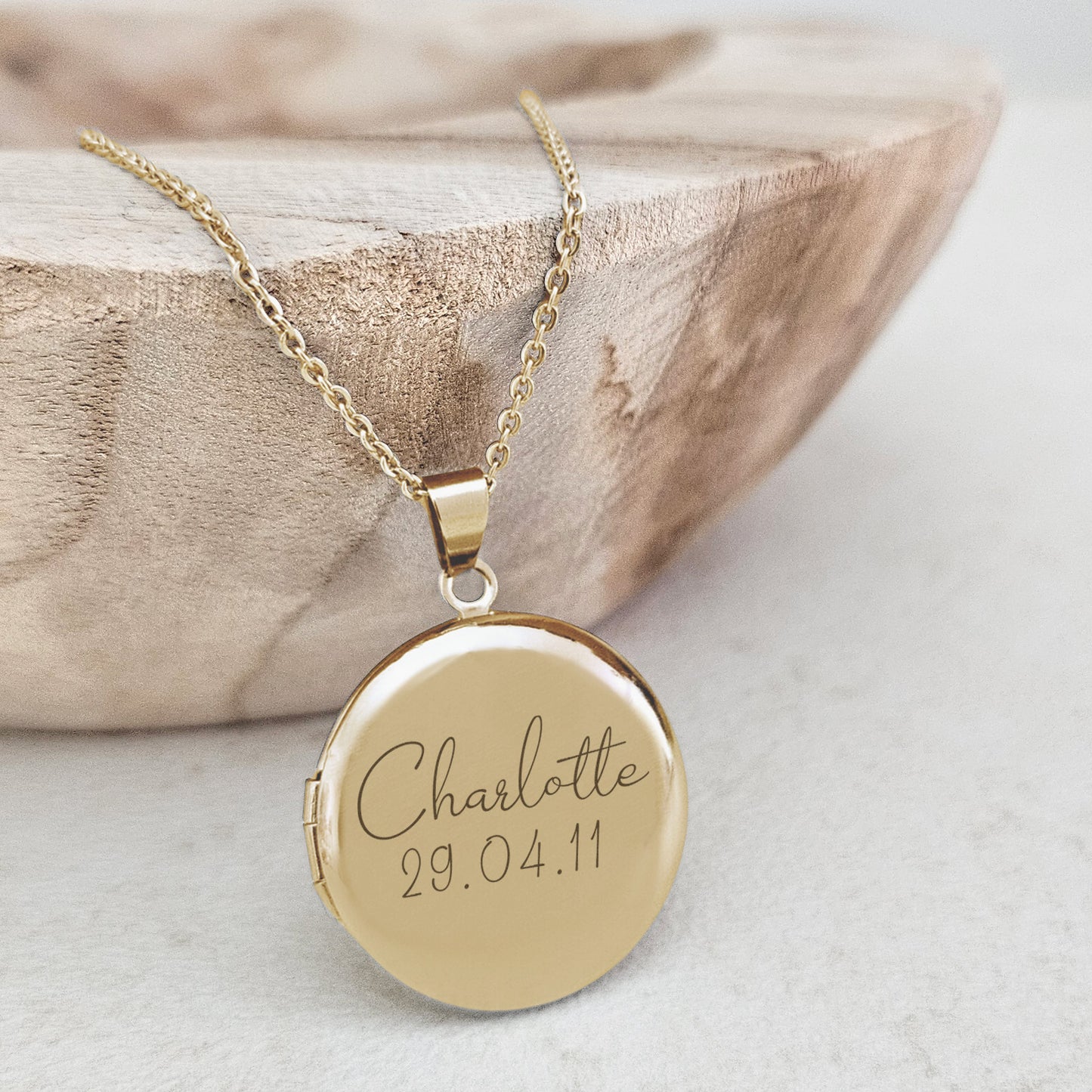 Medaillon Ketting Juliëtte - Naam + Datum