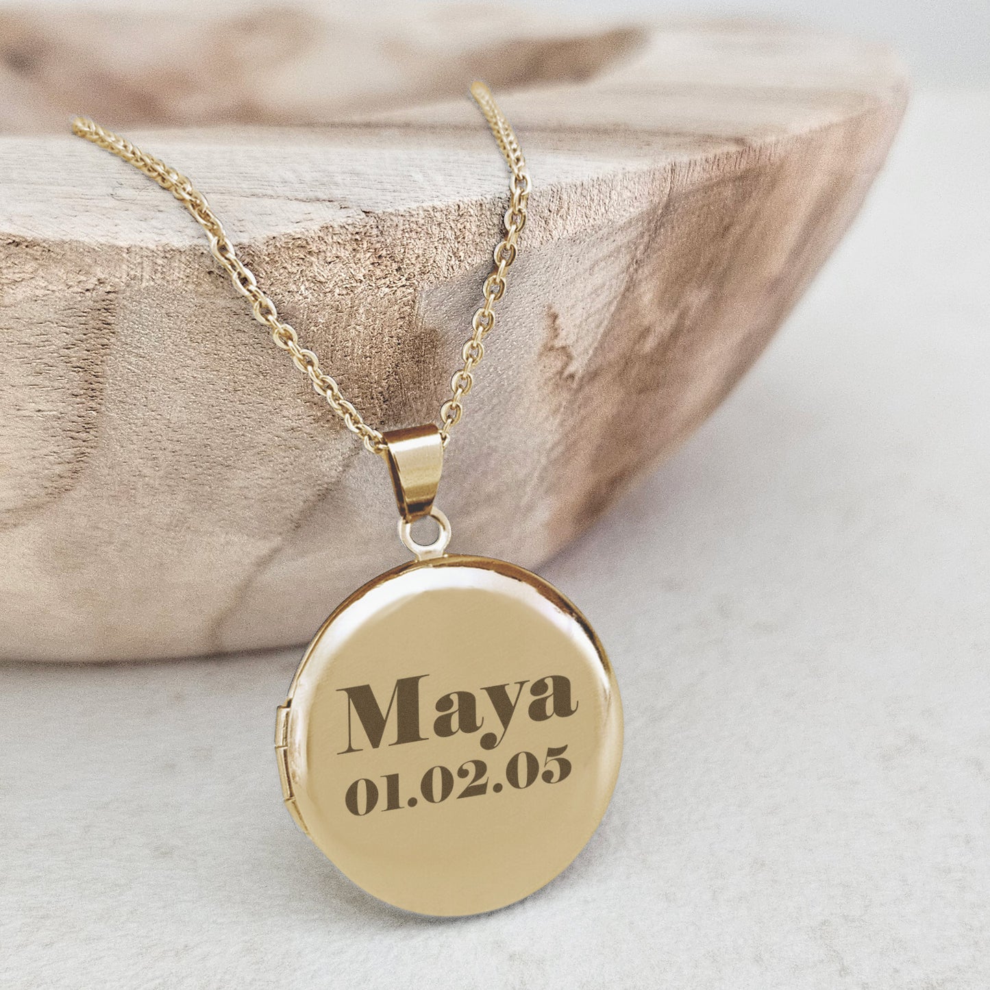 Medaillon Ketting Juliëtte - Naam + Datum