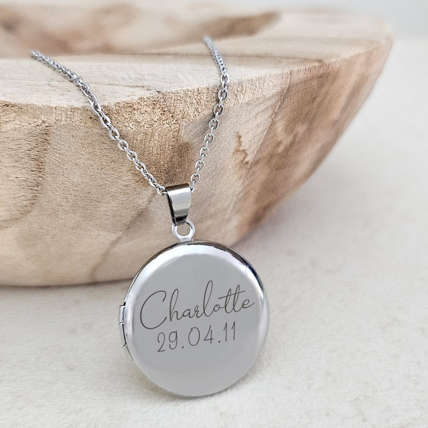 Medaillon Ketting Juliëtte - Naam + Datum