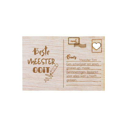 Houten kaart - Beste Meester Ooit