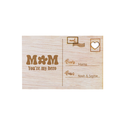 Houten kaart - MOM you're my hero