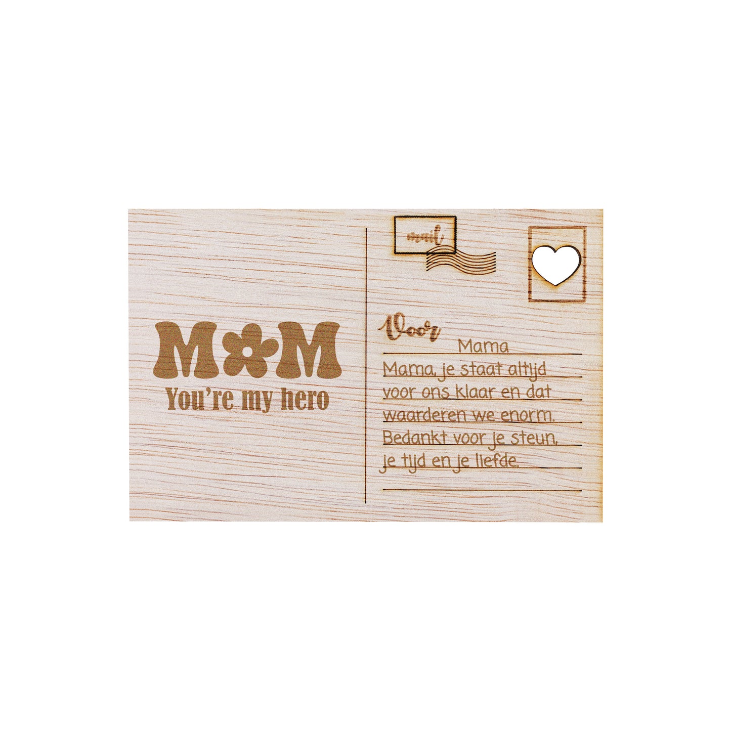 Houten kaart - MOM you're my hero