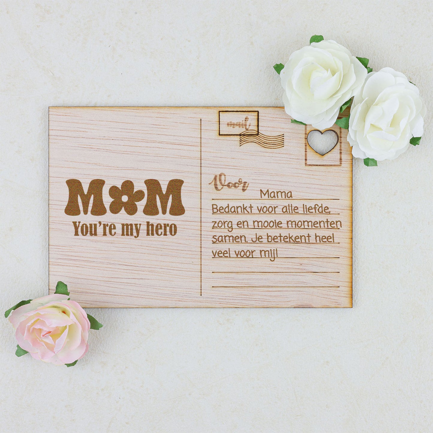 Houten kaart - MOM you're my hero