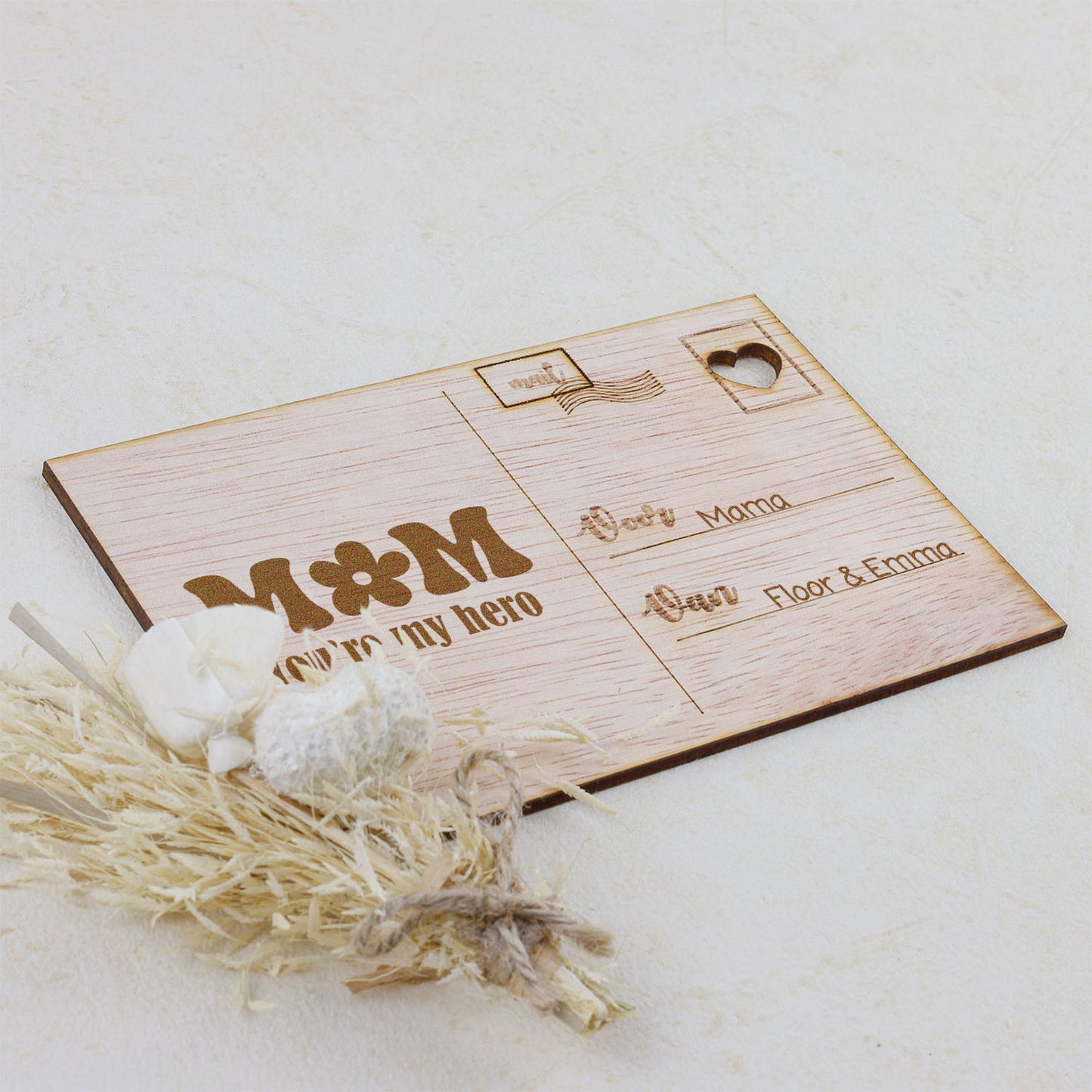 Houten kaart - MOM you're my hero