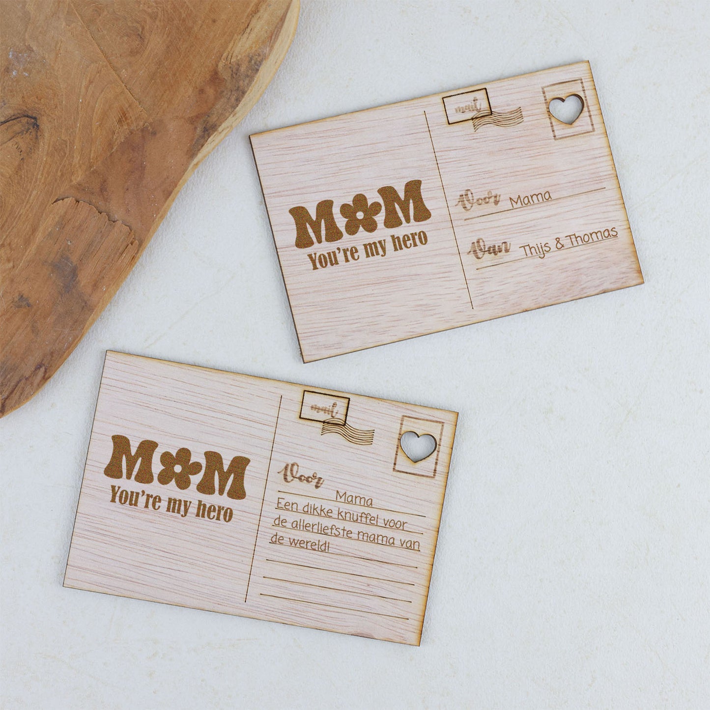Houten kaart - MOM you're my hero