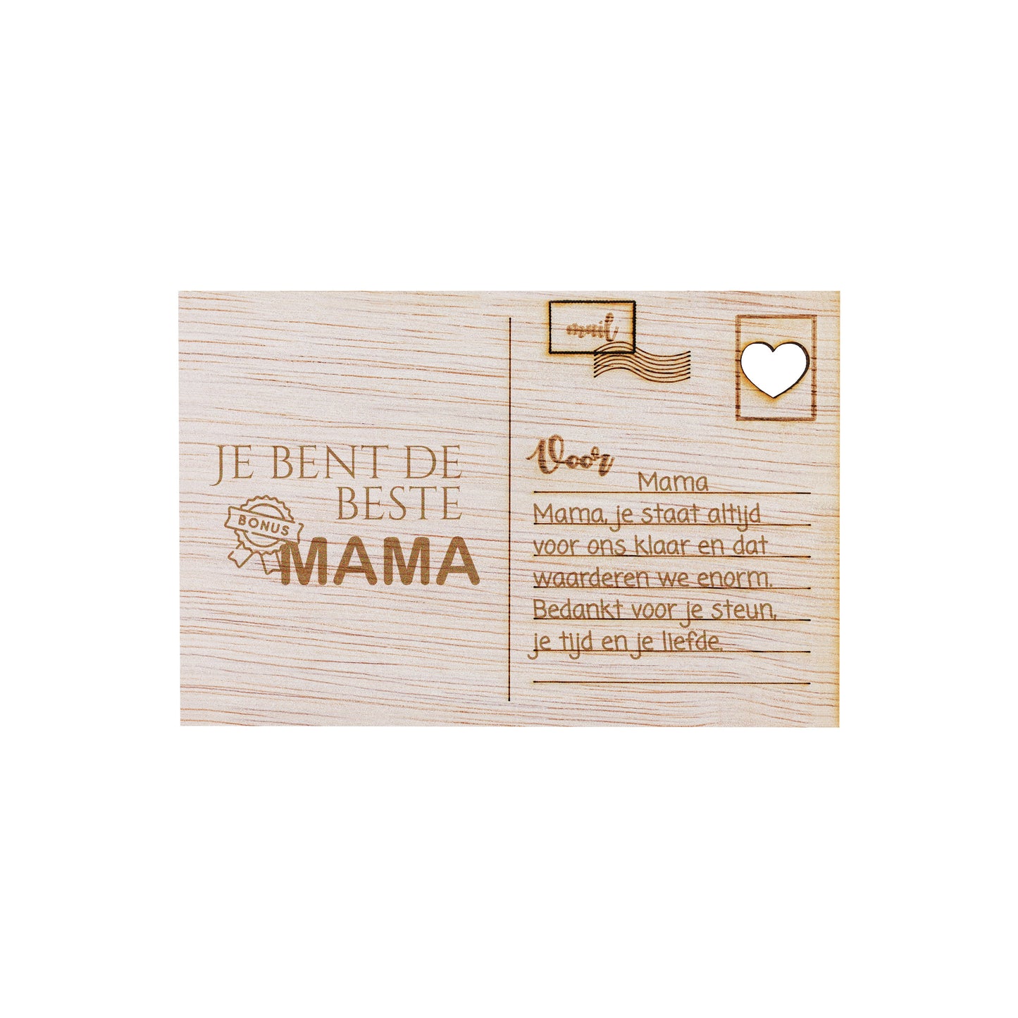 Houten kaart - Jij bent de beste (bonus) MAMA