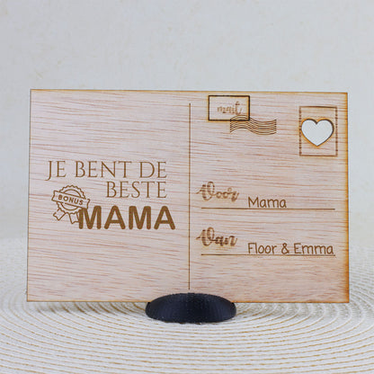 Houten kaart - Jij bent de beste (bonus) MAMA