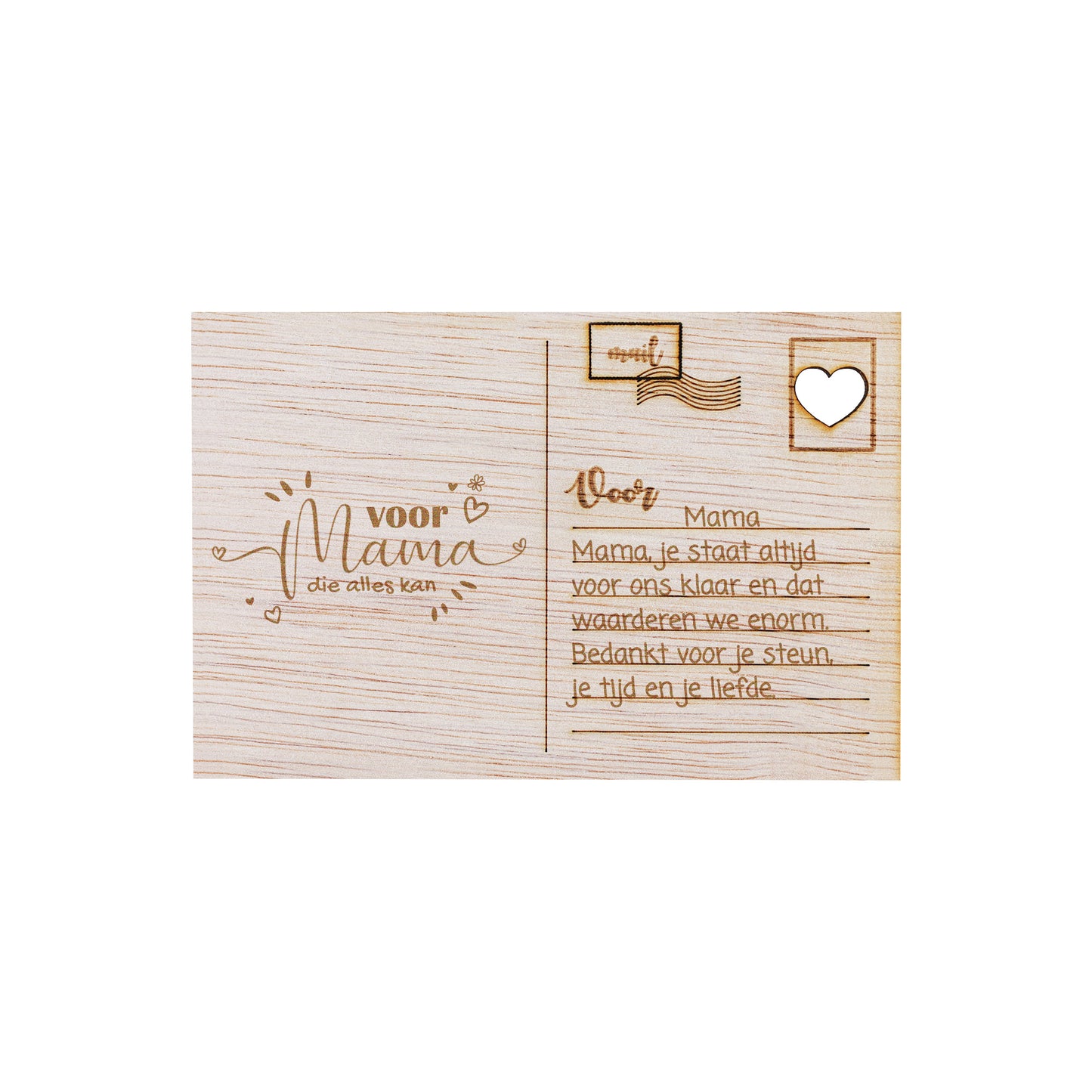 Houten kaart - Voor mijn mama die alles kan