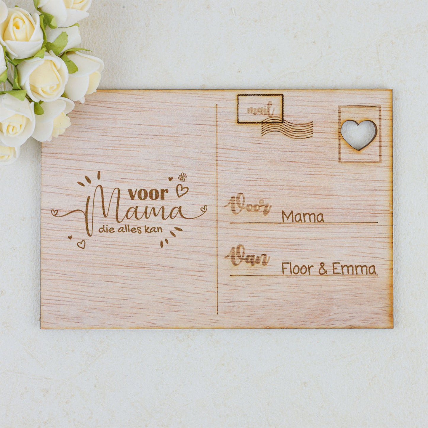 Houten kaart - Voor mijn mama die alles kan