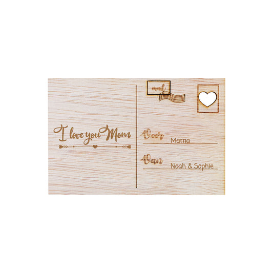 Houten kaart - Love You Mom