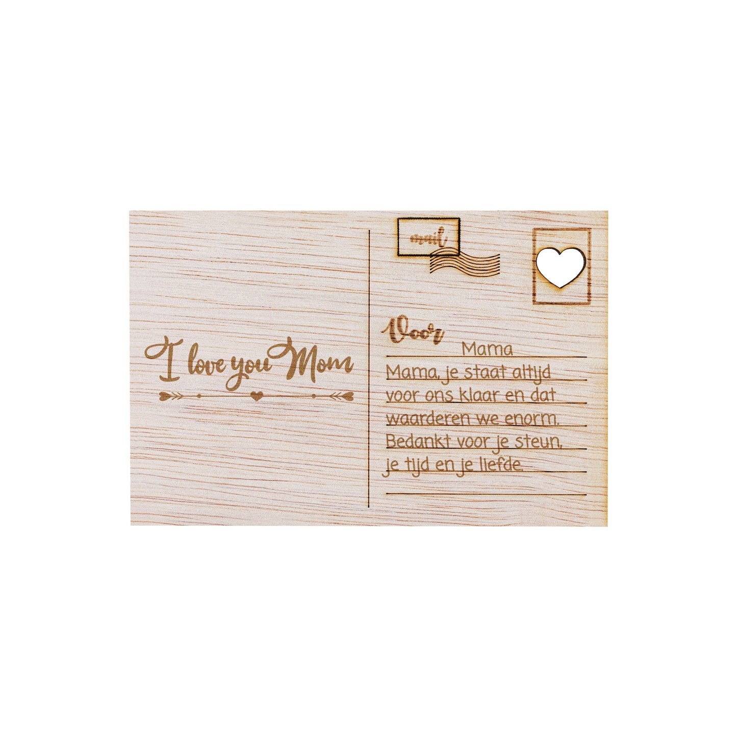 Houten kaart - Love You Mom