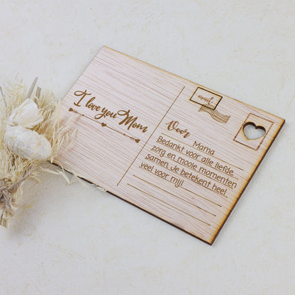 Houten kaart - Love You Mom