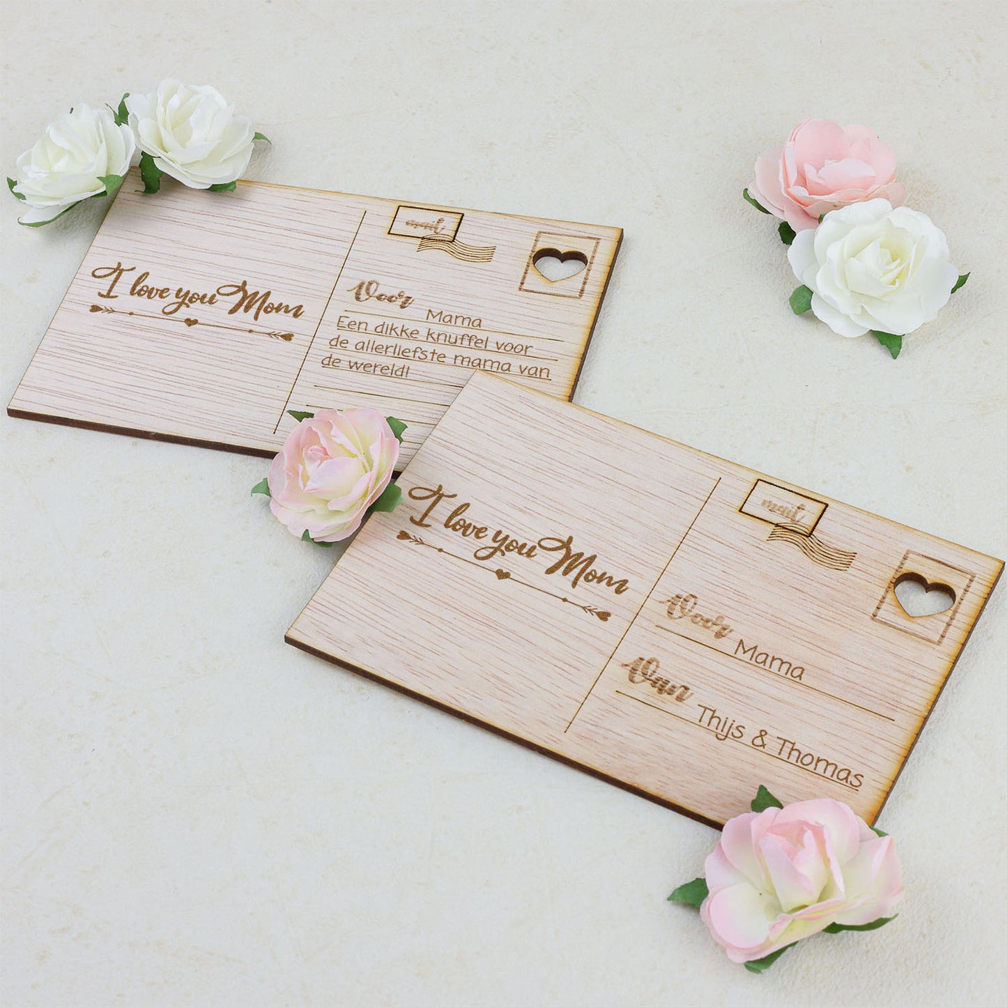 Houten kaart - Love You Mom