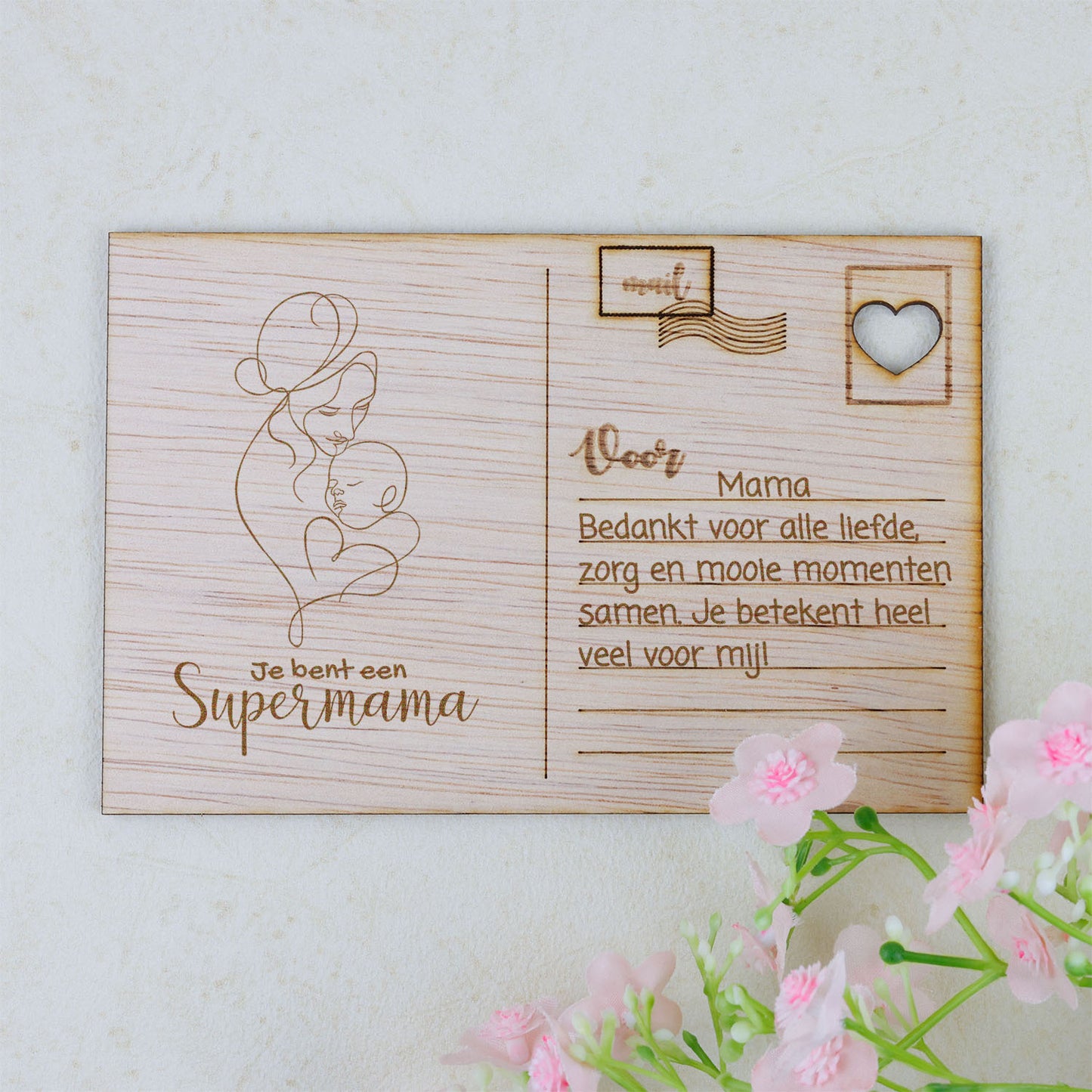 Houten kaart - Jij bent een supermama