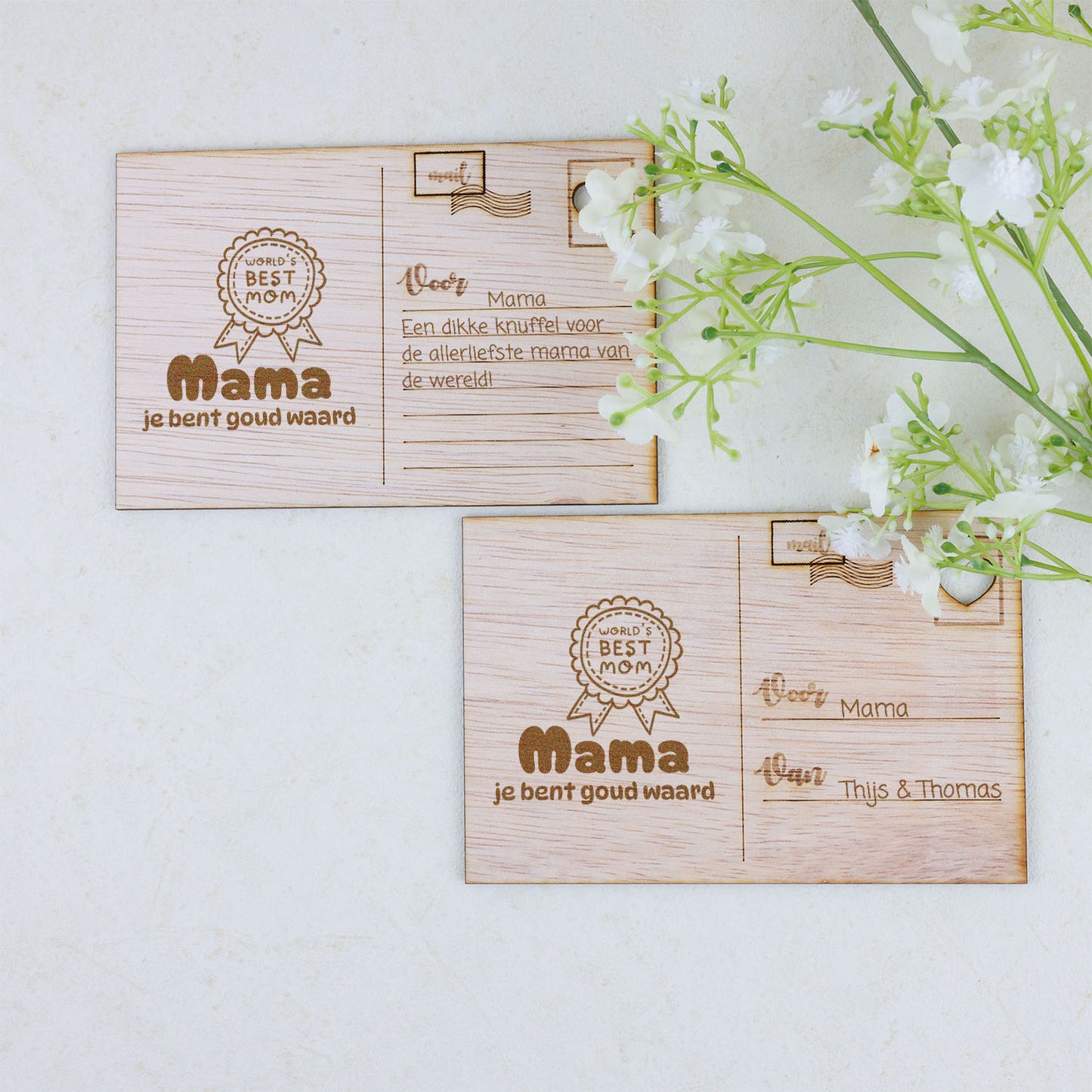 Houten kaart - Mama je bent goud waard