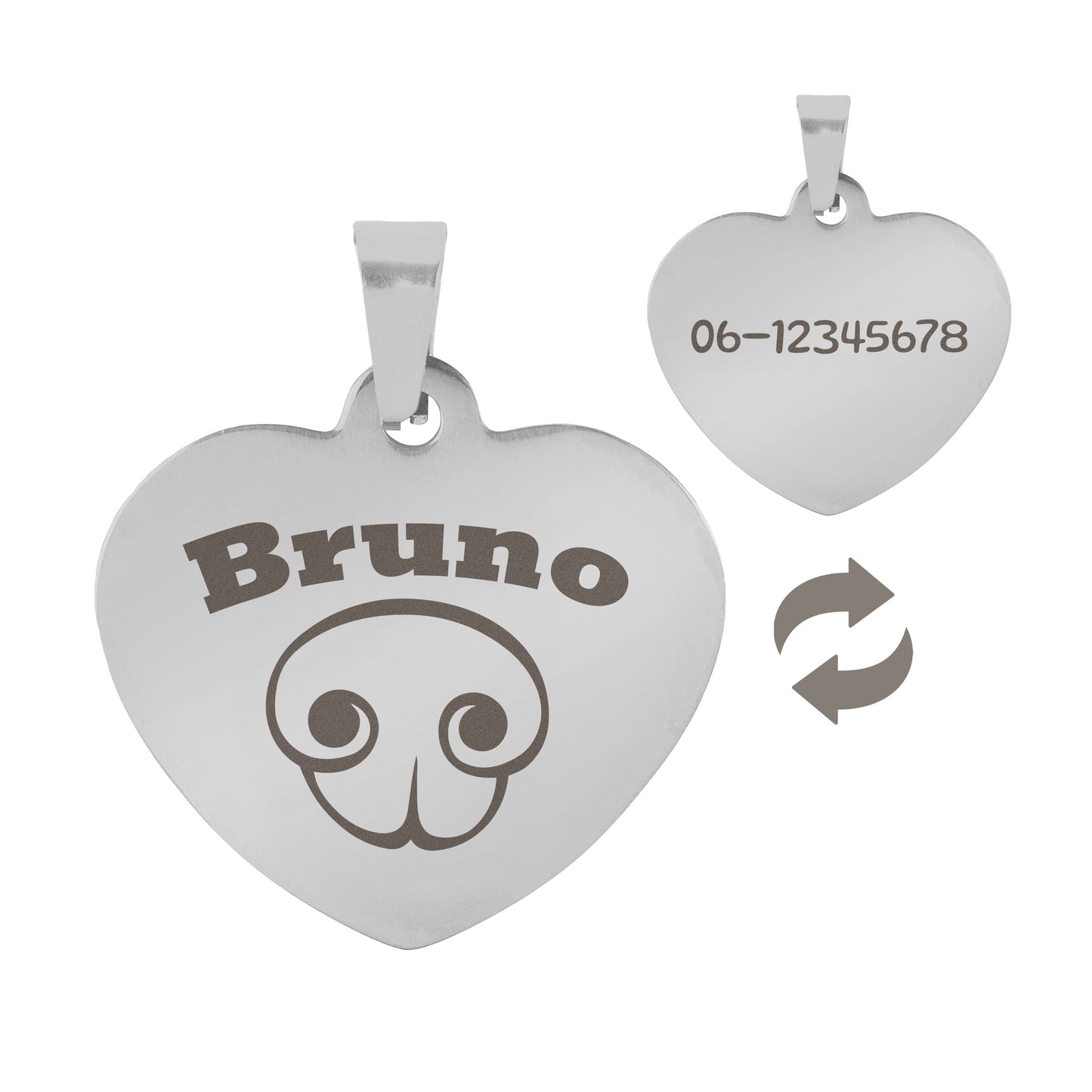 Hondenpenning Hartje - Neus ID