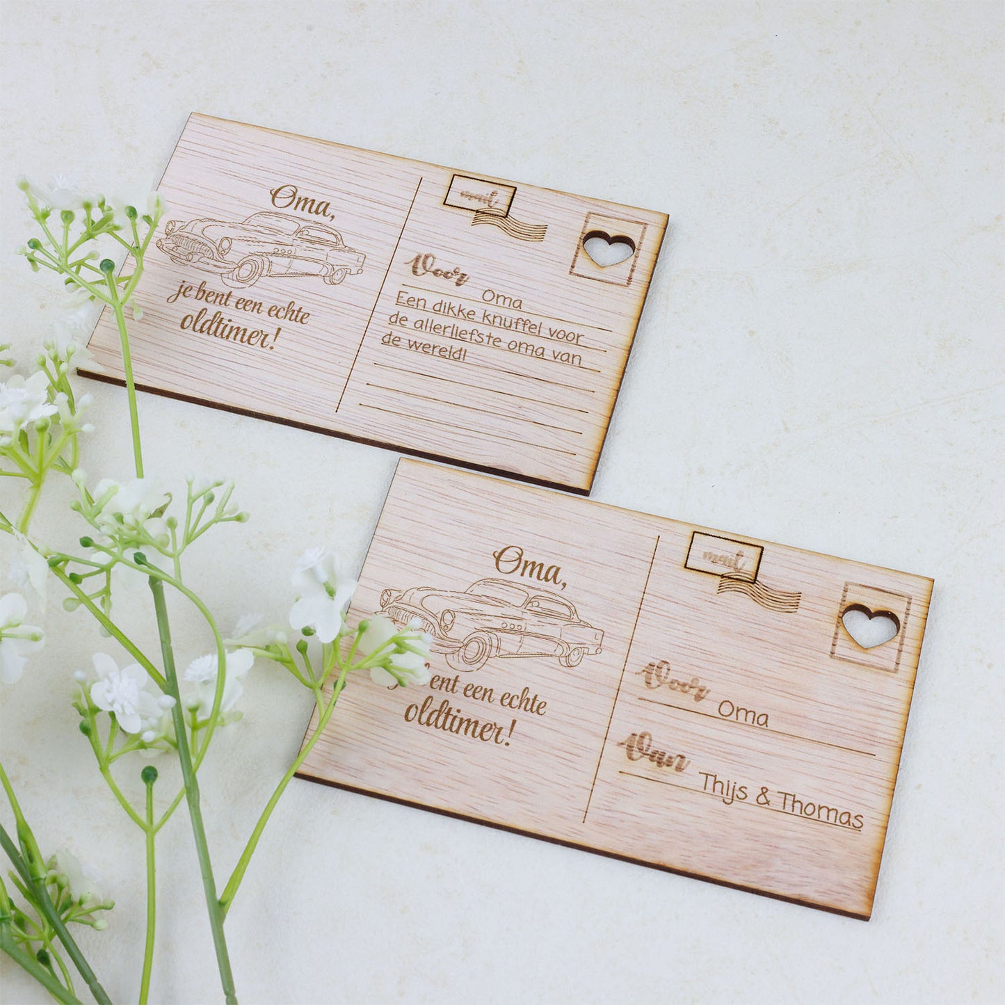Houten kaart - Oma, je bent een echte oldtimer!