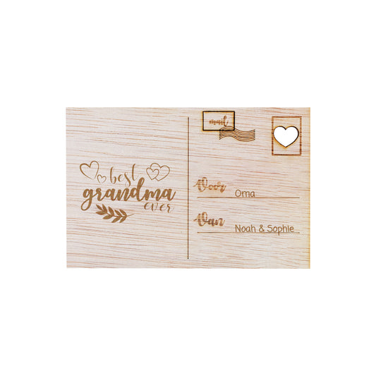 Houten kaart - Best grandma