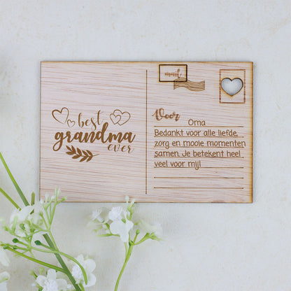 Houten kaart - Best grandma