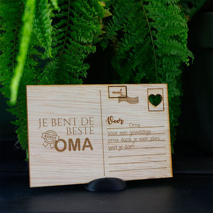 Houten kaart - Je bent de beste (bonus) OMA