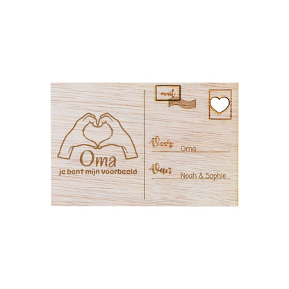 Houten kaart - Oma, je bent mijn voorbeeld