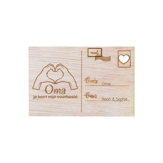 Houten kaart - Oma, je bent mijn voorbeeld