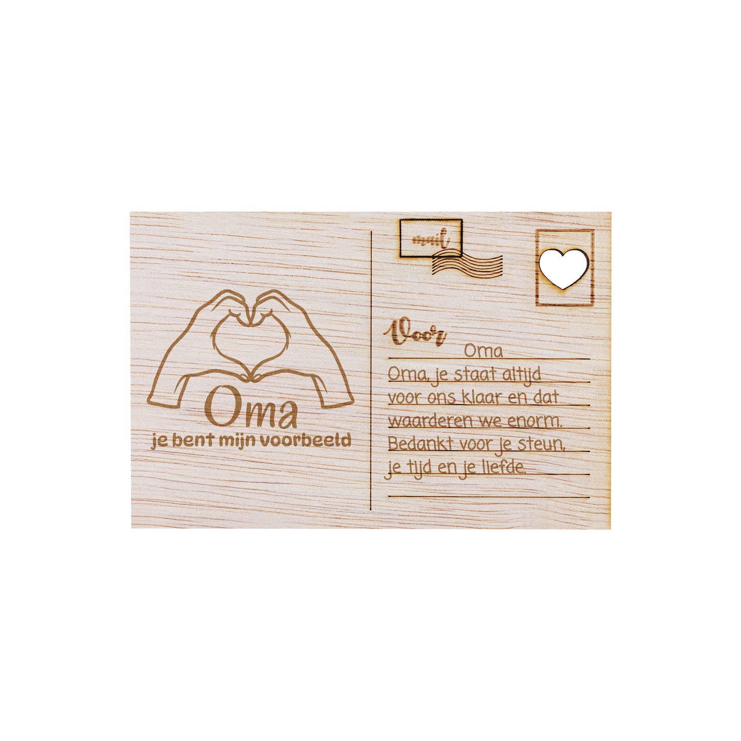 Houten kaart - Oma, je bent mijn voorbeeld