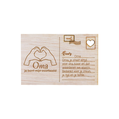 Houten kaart - Oma, je bent mijn voorbeeld