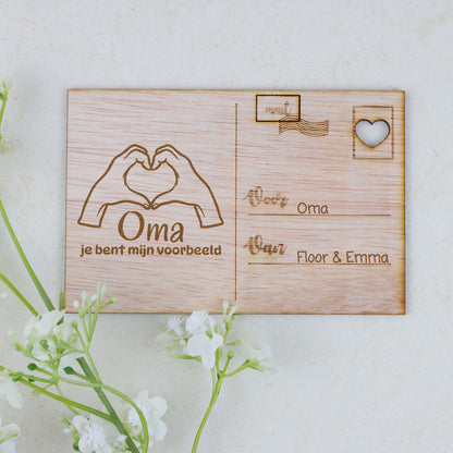 Houten kaart - Oma, je bent mijn voorbeeld