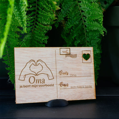 Houten kaart - Oma, je bent mijn voorbeeld