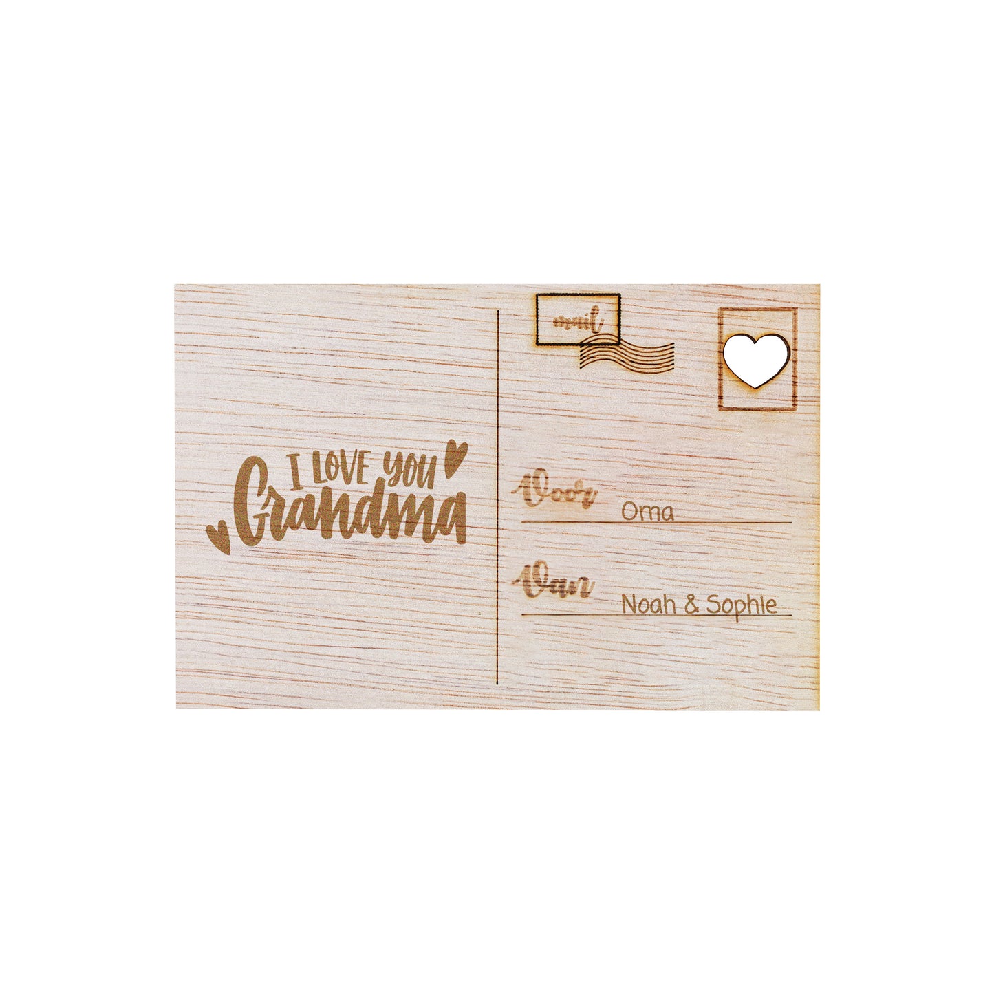 Houten kaart - I Love You Grandma