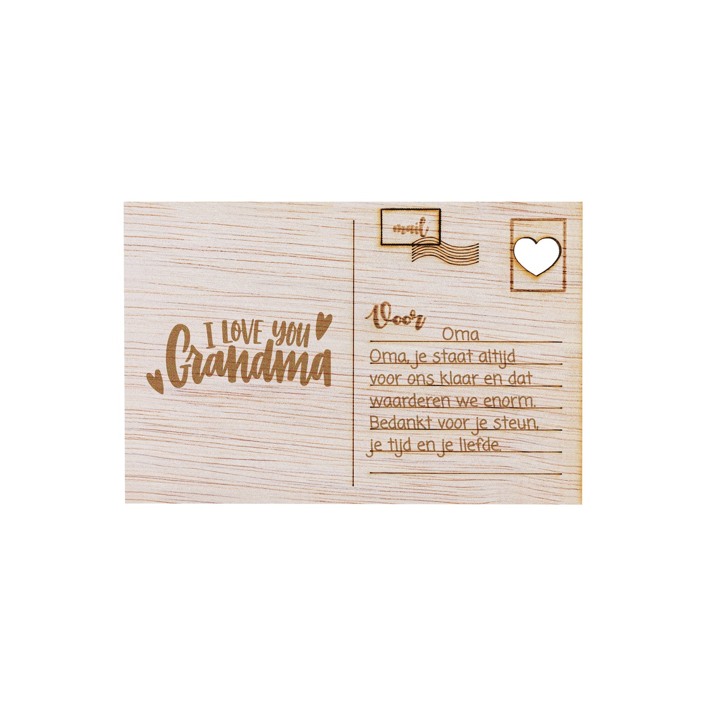 Houten kaart - I Love You Grandma