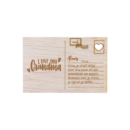 Houten kaart - I Love You Grandma