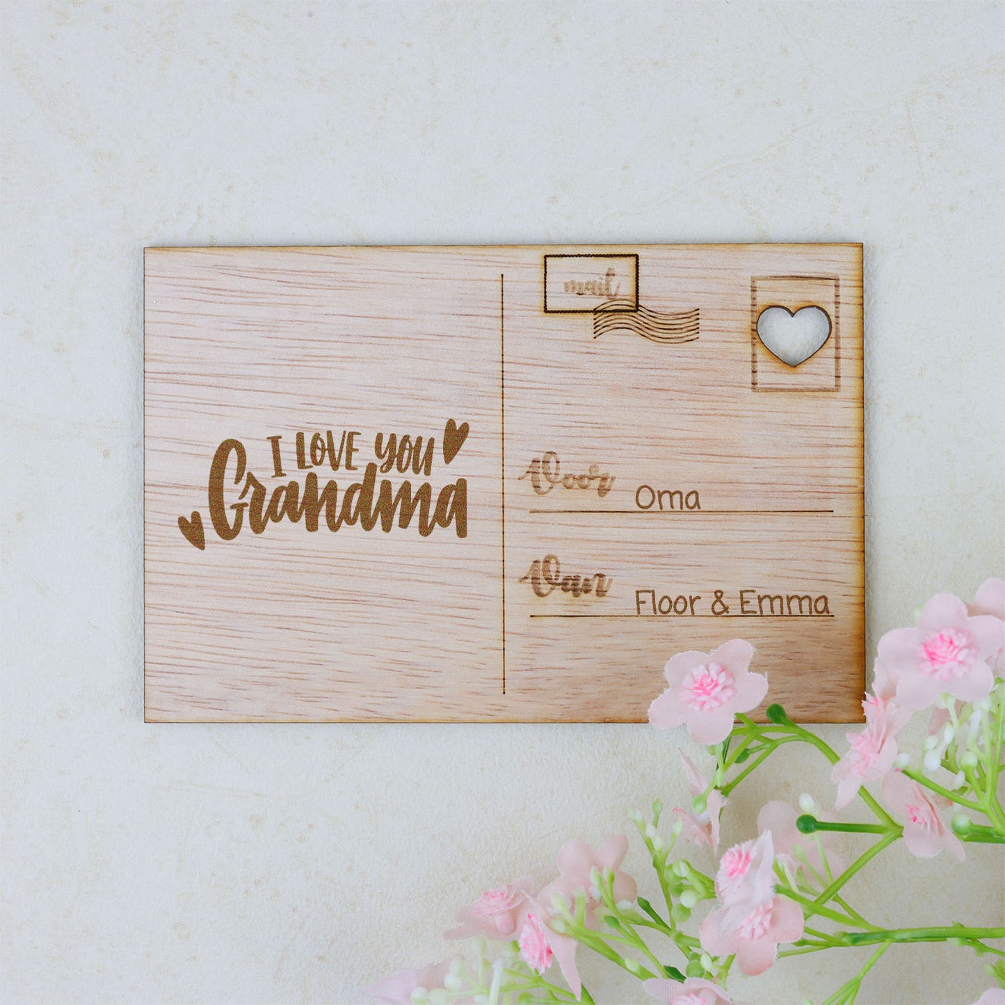Houten kaart - I Love You Grandma