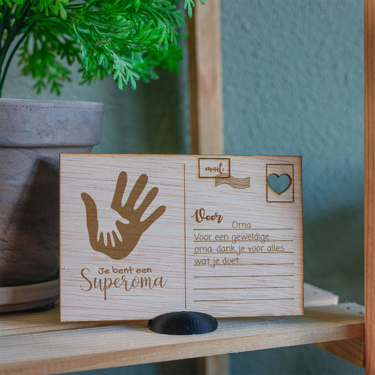 Houten kaart - Je bent een superoma