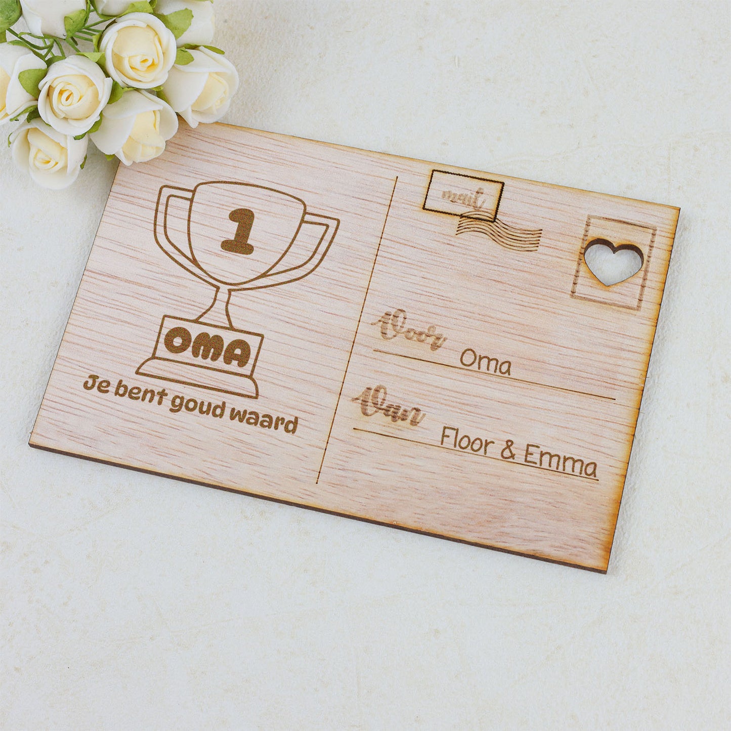 Houten kaart - Oma je bent goud waard