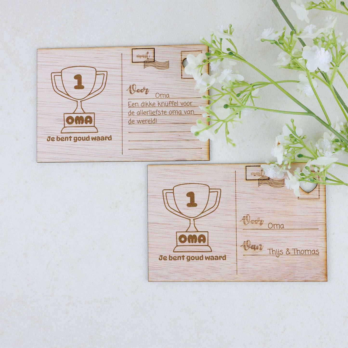 Houten kaart - Oma je bent goud waard