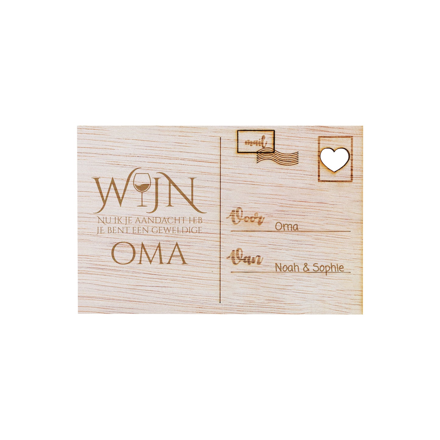 Houten kaart - Oma's WIJN