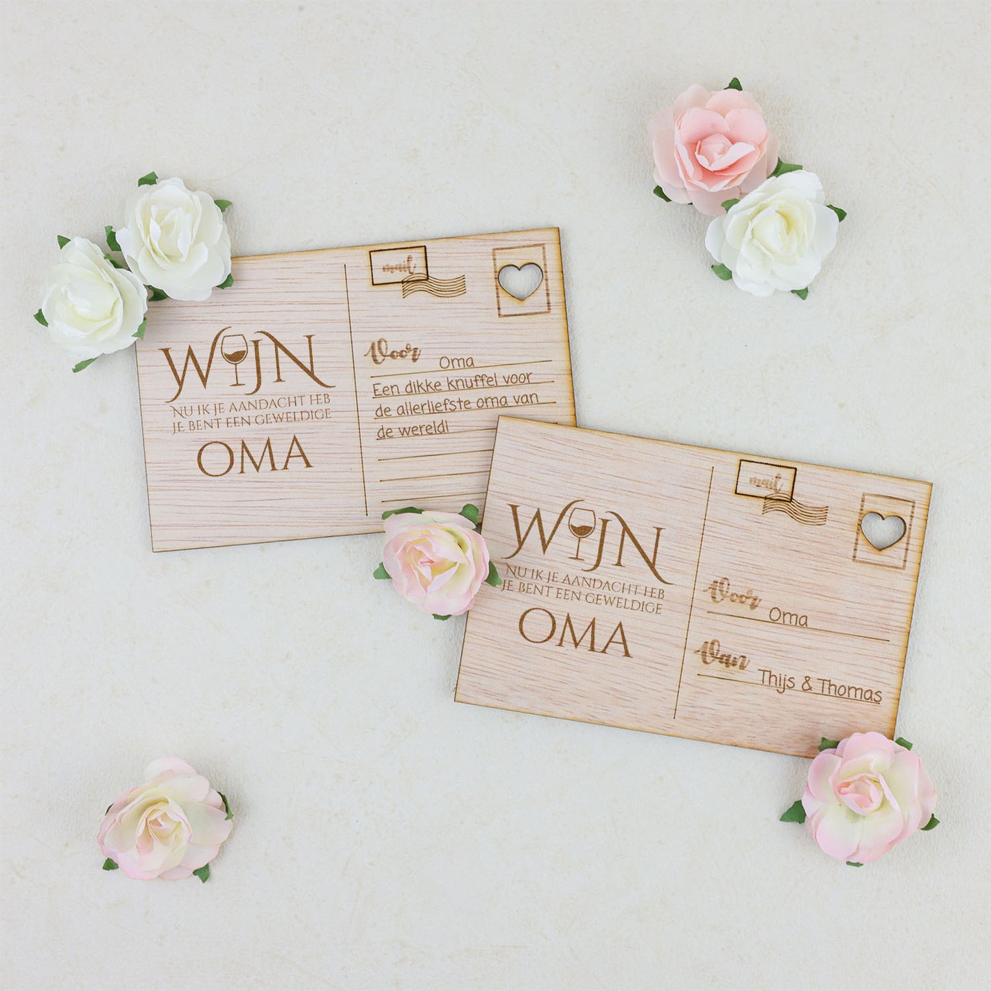Houten kaart - Oma's WIJN