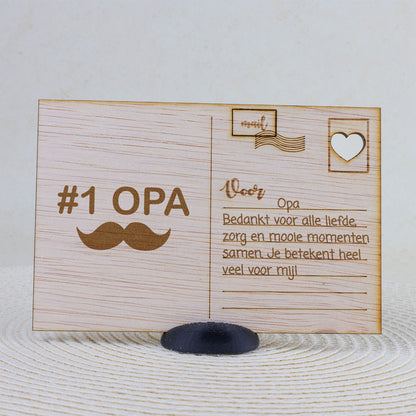 Houten kaart - Fijne Opa Dag