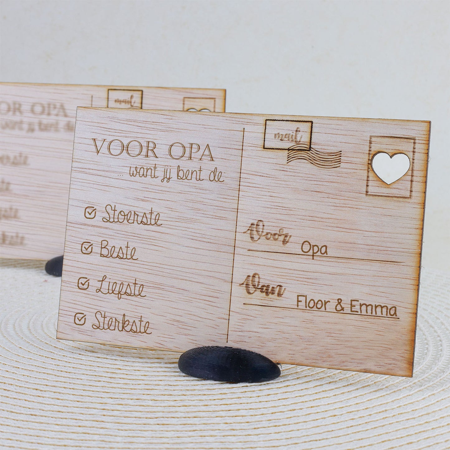 Houten kaart - Voor opa, want jij bent de