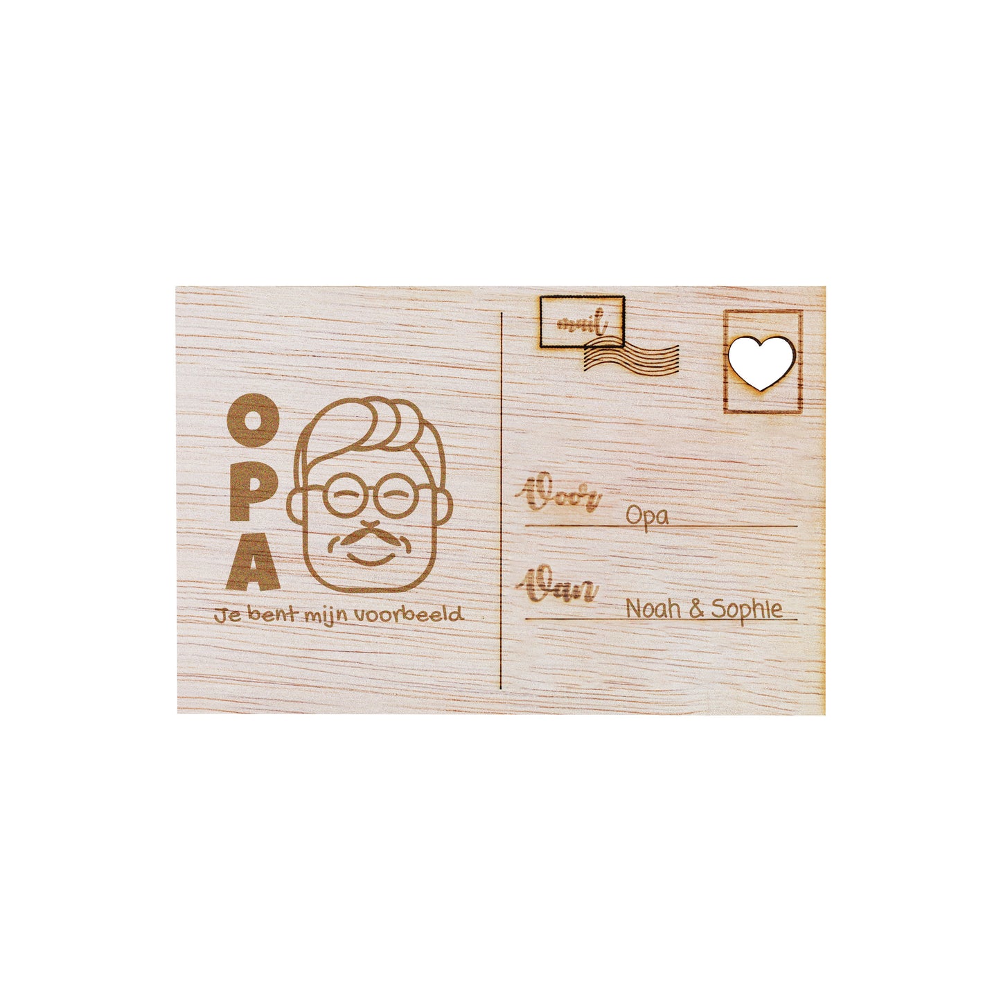 Houten kaart - OPA, je bent mijn voorbeeld