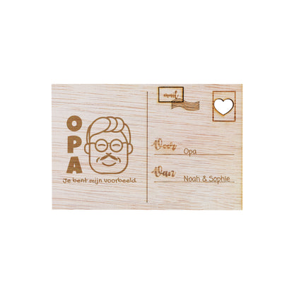 Houten kaart - OPA, je bent mijn voorbeeld