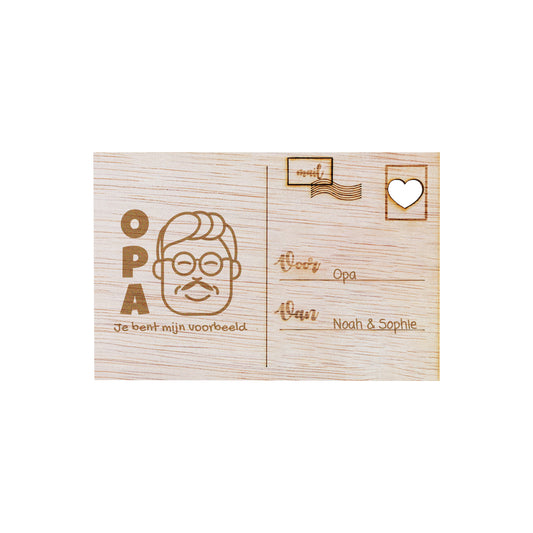 Houten kaart - OPA, je bent mijn voorbeeld