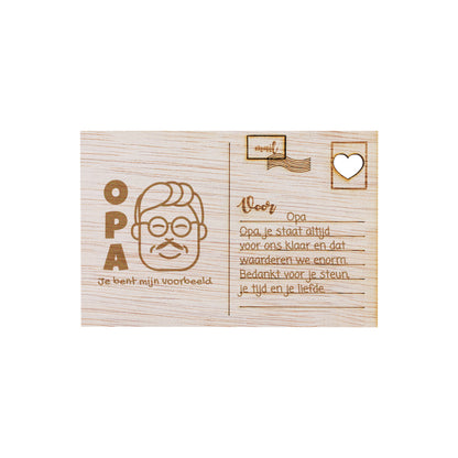 Houten kaart - OPA, je bent mijn voorbeeld